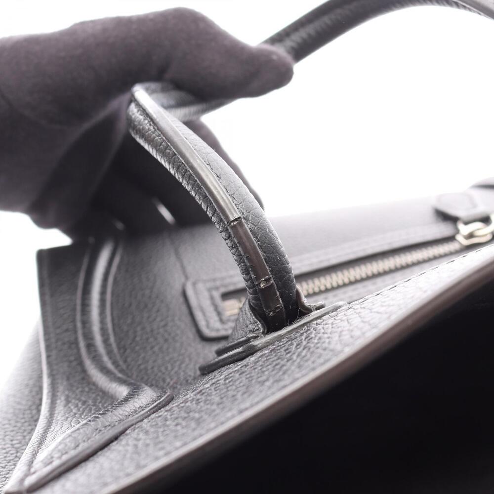 Celine Luggage 2way Shopper Handbag Leather Black - Picture 5 of 9